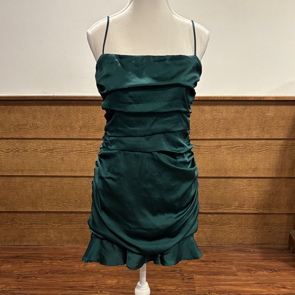 Hello Molly Teal Satin Mini Dress